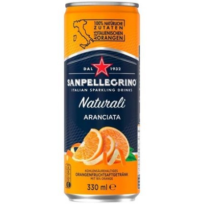 Üdítőital, szénsavas, 0,33 l, SAN PELLEGRINO, narancs